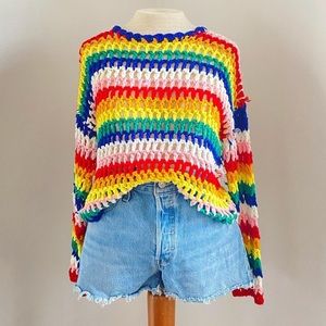 Crocheted Rainbow Sweater